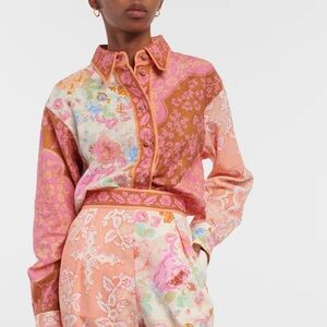 Zimmermann Raie Printed100%  Cotton Shirt